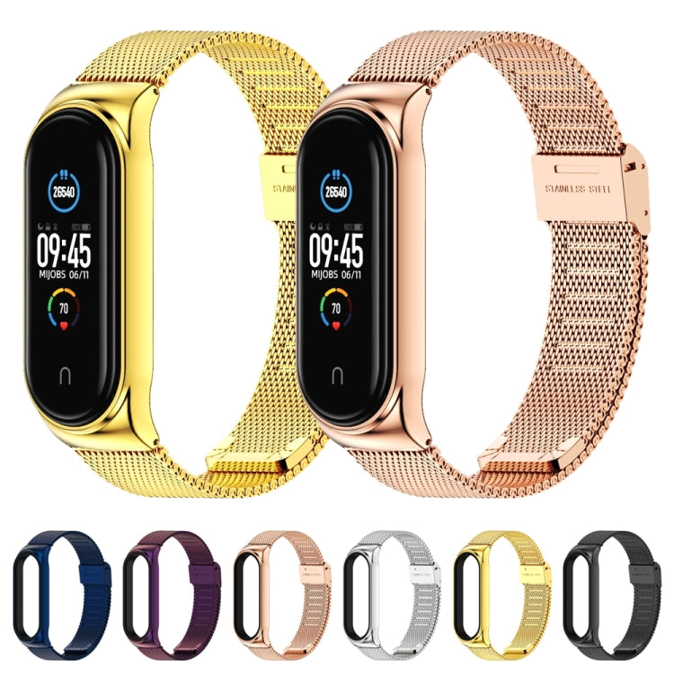 Mijobs Milan CS Screwless Buckle Metal Watch Band Case for Xiaomi Mi Band 3 & 4 & 5 & 6, Host not Included(Black) by MIJOBS