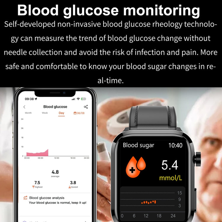 ET210 1.91 inch IPS Screen IP67 Waterproof Silicone Band Smart Watch, Support Body Temperature Monitoring / ECG (Red) by bashfashion