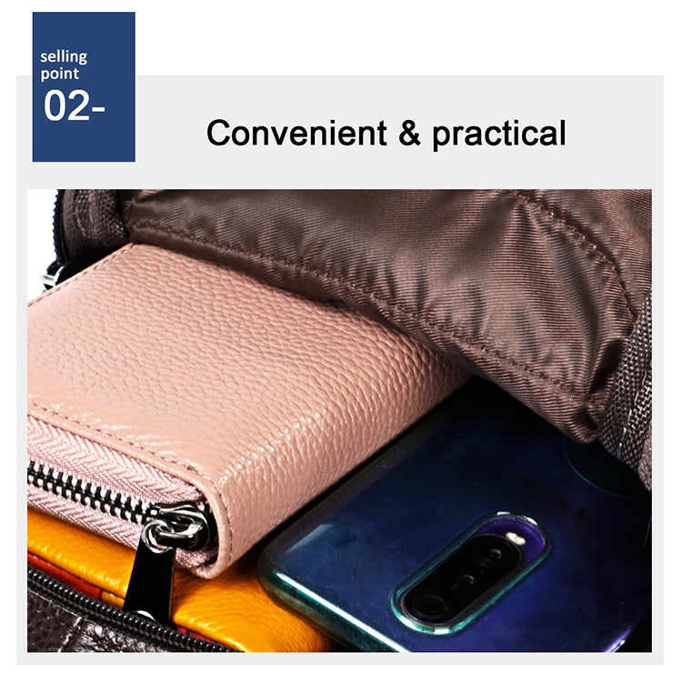 6023 Casual Litchi Texture Soft Face Full-grain Cowhide One Shoulder Crossbody Bag for Men(Brown) by bashfashion