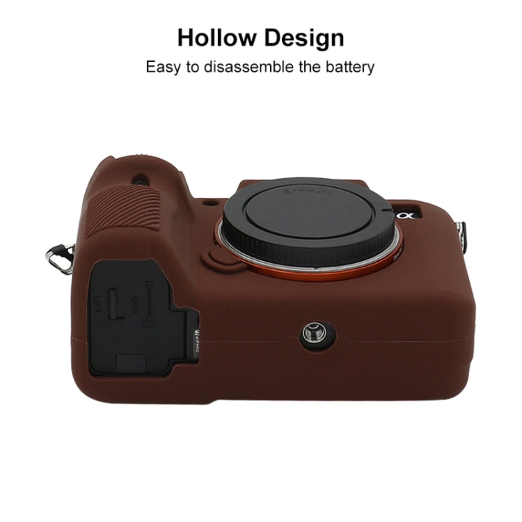 For Sony A7 III / ILCE-7M3 / A7R III Soft Silicone Protective Case(Coffee) by bashfashion