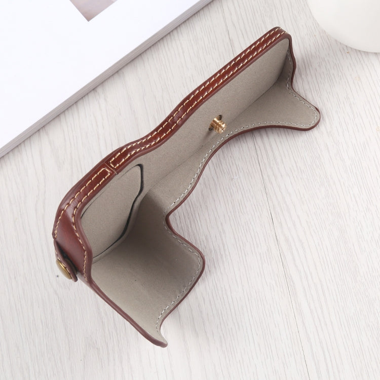 1/4 inch Thread PU Leather Camera Half Case Base for Canon EOS R (Coffee) by bashfashion