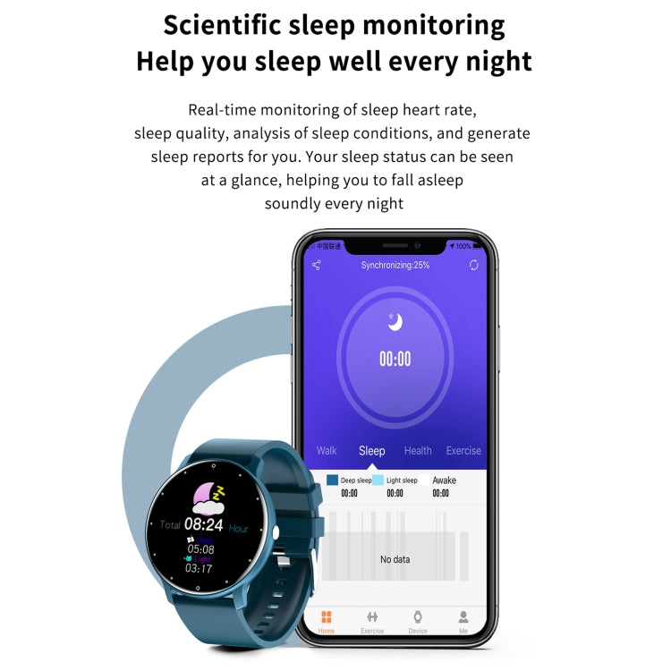 ZL02 1.28 inch Touch Screen IP67 Waterproof Smart Watch, Support Blood Pressure Monitoring / Sleep Monitoring / Heart Rate Monitoring(Blue) by bashfashion
