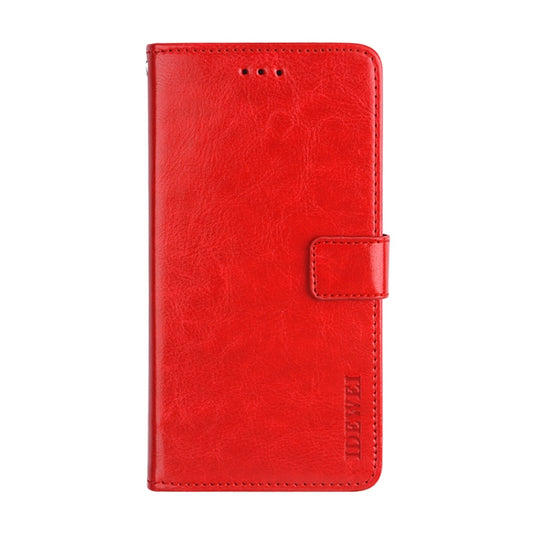For TCL 20 SE idewei Crazy Horse Texture Horizontal Flip Leather Case with Holder & Card Slots & Wallet(Red) by idewei