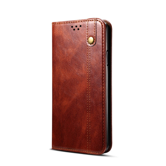 For Xiaomi Mi 11 Lite Simple Wax Crazy Horse Texture Horizontal Flip Leather Case with Card Slots & Wallet(Brown) by bashfashion