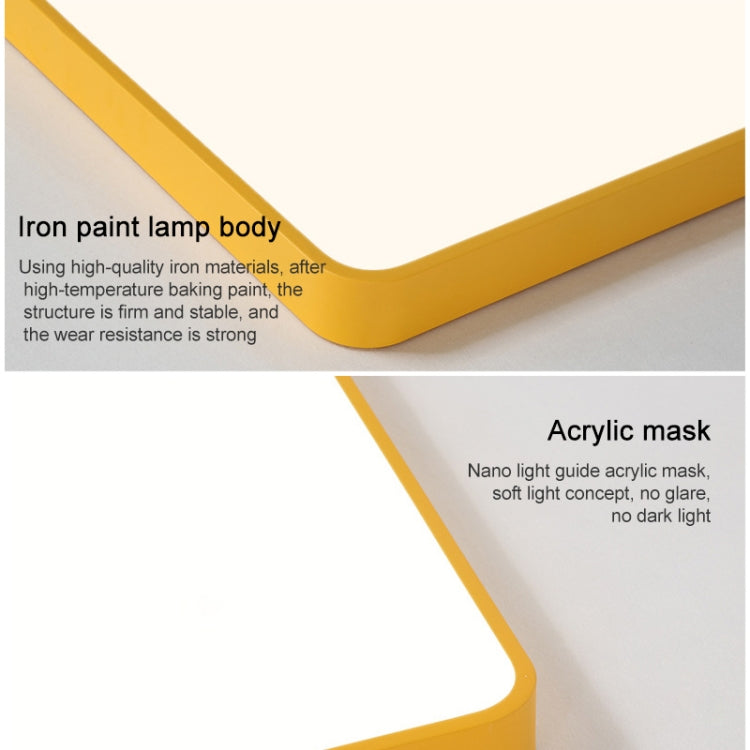 Macaron LED Square Ceiling Lamp, White Light, Size:50cm(Black) by bashfashion