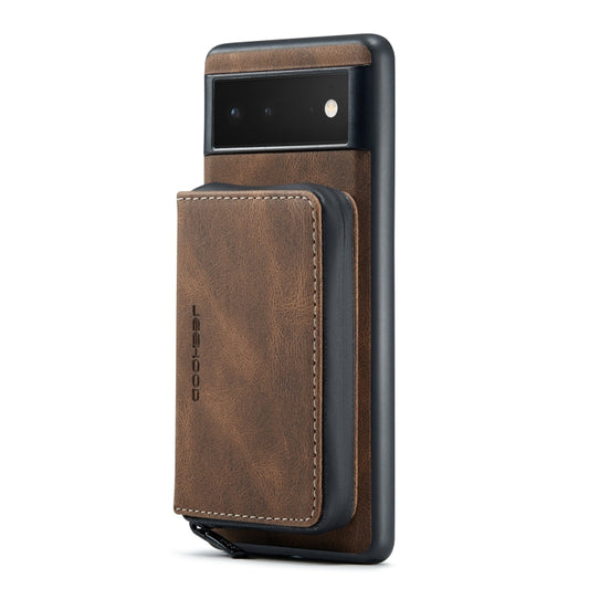 For Google Pixel 7 Pro 5G JEEHOOD Magnetic Zipper Wallet Phone Leather Case(Brown) by JEEHOOD