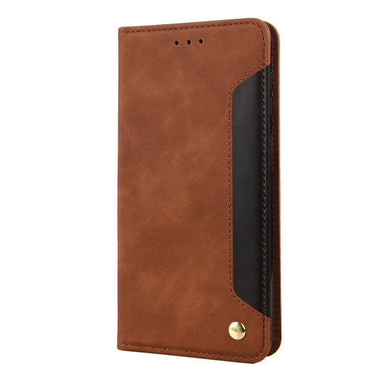 For Samsung Galaxy M53 5G Skin Feel Splicing Leather Phone Case(Brown) by bashfashion