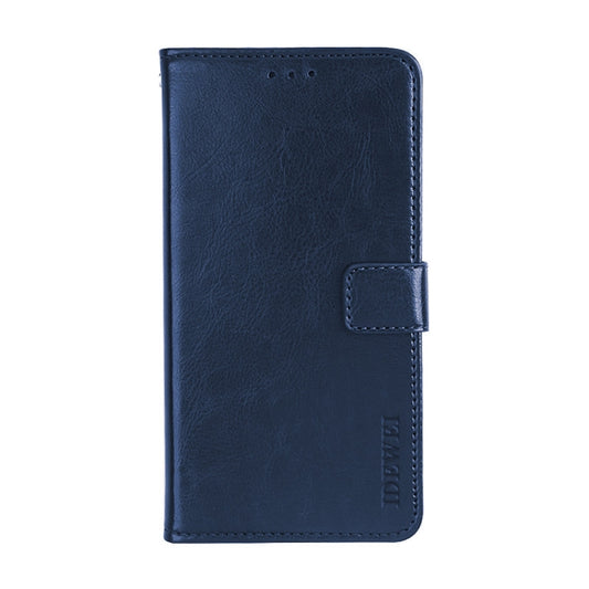 For Doogee X90 idewei Crazy Horse Texture Horizontal Flip Leather Case with Holder & Card Slots & Wallet(Dark Blue) by idewei