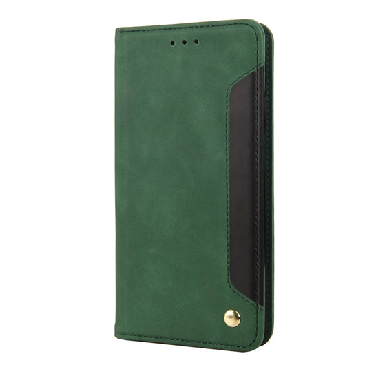 For Samsung Galaxy A04 Skin Feel Splicing Leather Phone Case(Green) by bashfashion