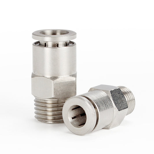 PC6-01 LAIZE Nickel Plated Copper Male Thread Straight Pneumatic Quick Connector by LAIZE