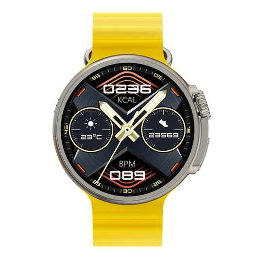 K9 Ultra Pro 1.39 inch Silicone Band IP67 Waterproof Smart Watch Support Bluetooth Call / NFC(Yellow) by bashfashion