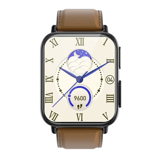 TK10 1.91 inch IP68 Waterproof Leather Band Smart Watch Supports AI Medical Diagnosis/ Blood Oxygen / Body Temperature Monitoring(Brown) by bashfashion