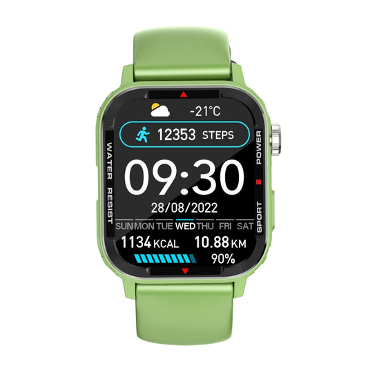 G96 1.85 inch HD Square Screen Rugged Smart Watch Support Bluetooth Calling/Heart Rate Monitoring/Blood Oxygen Monitoring(Green) by bashfashion