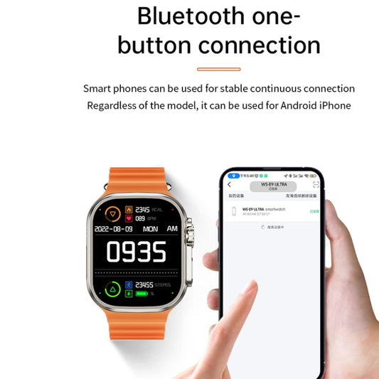 WS-E9 Ultra 2.2 inch IP67 Waterproof Silicone Band Smart Watch, Support Heart Rate / NFC(Blue) by bashfashion