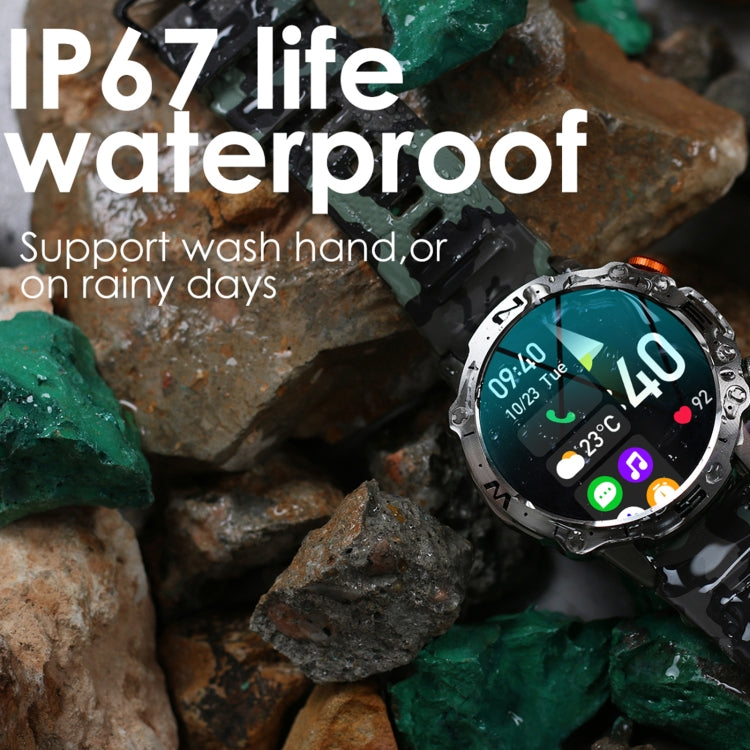 K59 IP67 BT5.0 1.43inch Smart Watch Support Voice Call / Sleep Detection(Camo Blue) by bashfashion