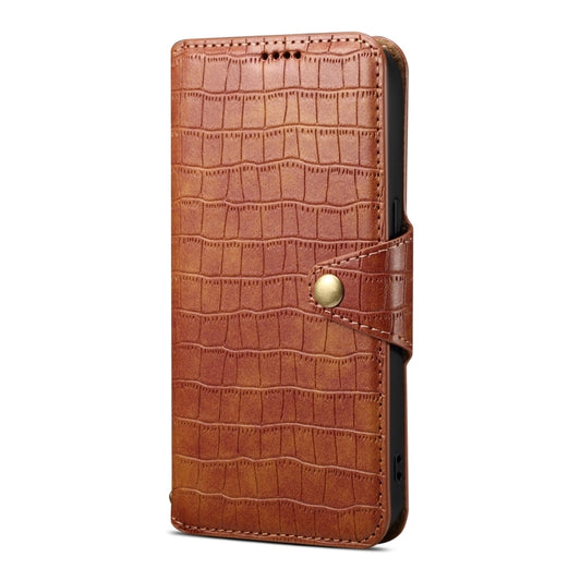 For Huawei Mate 60 Pro / Mate 60 Pro+ Denior Crocodile Texture Oil Edge Leather Phone Case(Brown) by Denior
