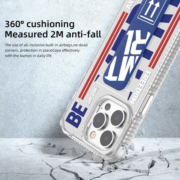 For iPhone 15 Pro Mutural Cyber Series TPU Phone Case with IML Stand(Blue) by Mutural