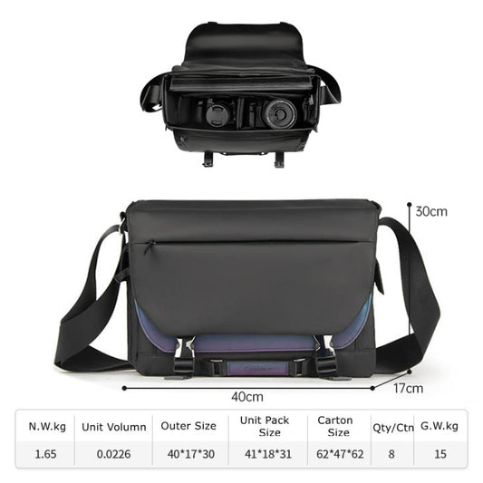 Cwatcun D85 Camera Bag Side Quick Access Camera Messenger Case Waterproof Bag, Size:40 x 17 x 30cm XL(Black) by Cwatcun