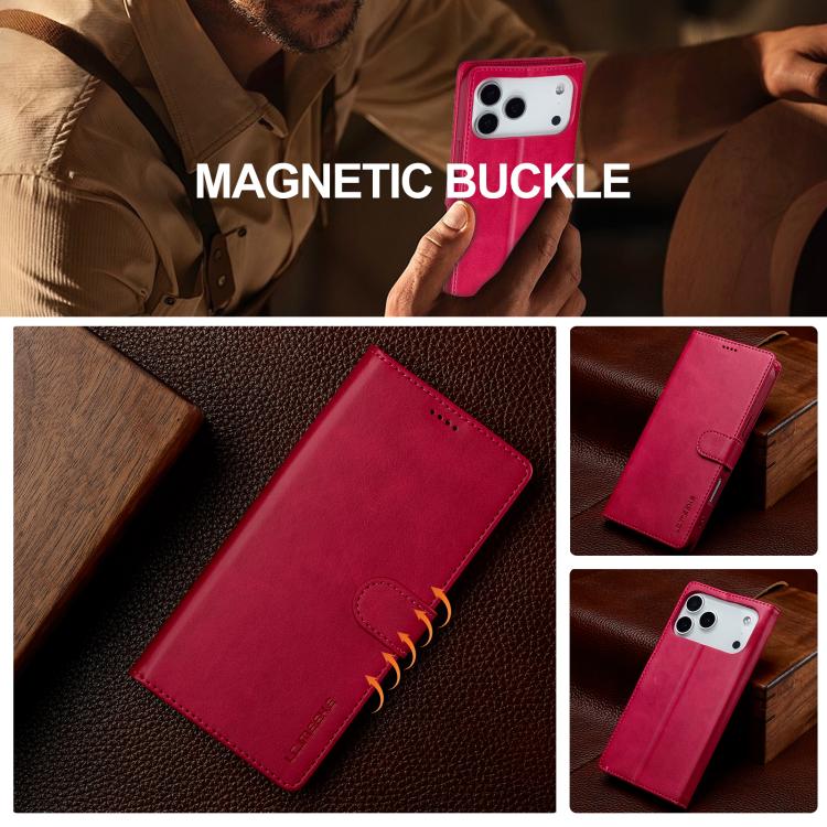 LC.IMEEKE Calf Texture Horizontal Flip Leather Case For iPhone 17 Pro(Red) by LC.IMEEKE