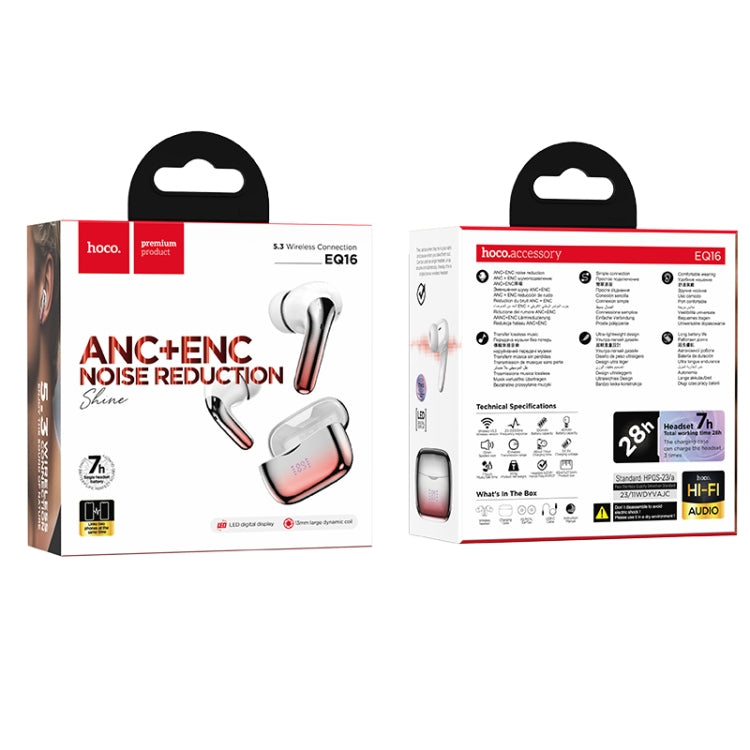 hoco EQ16 True Wireless ANC+ENC Dual Noise Reduction Bluetooth Earphone(Red) by hoco