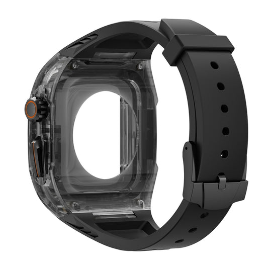 For Apple Watch Ultra 3 / 2 49mm Modified PC Hybrid TPU Watch Case Band(Black Clear Black) by bashfashion