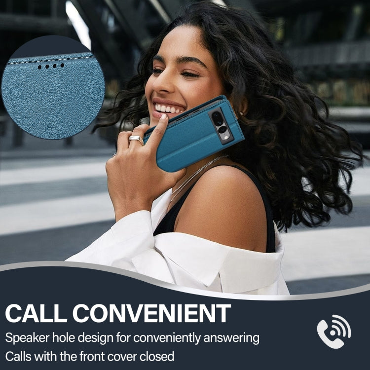 For Google Pixel 7 5G LC.IMEEKE L1 Series Frosted Fine Texture PU Phone Case(Blue) by LC.IMEEKE