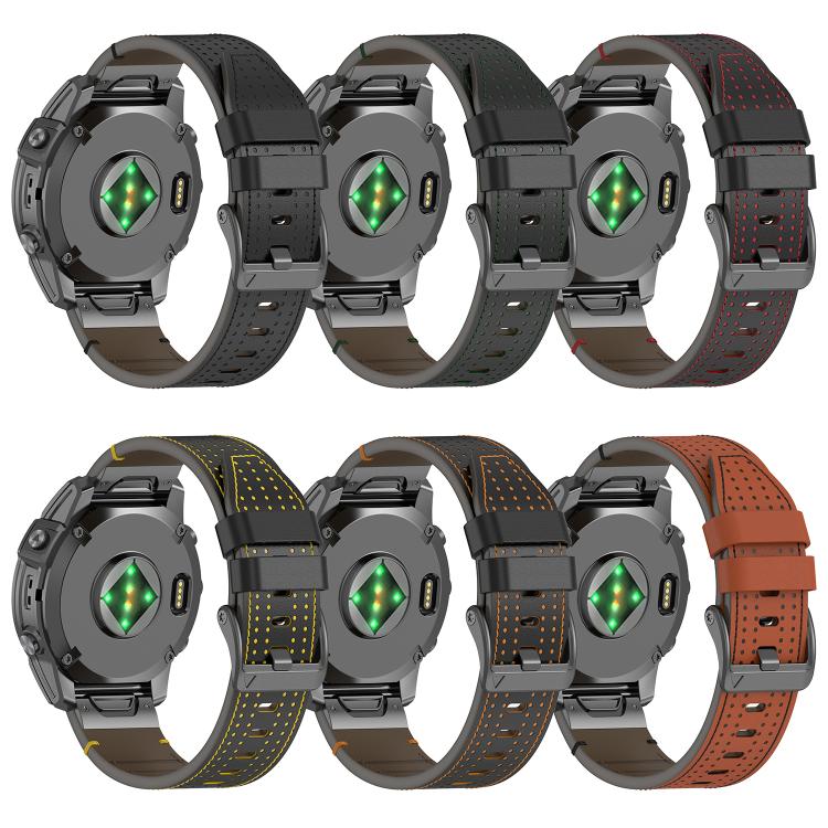 For Garmin Watch 22mm Dual Color Mesh Leather Quick Release Watch Band(Black) by bashfashion