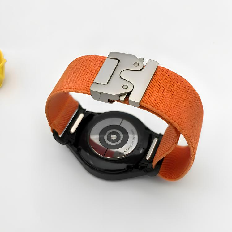 For Samsung Galaxy Watch 7 / 6 / 5 / 4 Press Button Connector Parachute Buckle Elastic Nylon Watch Band(Wine Red) by bashfashion