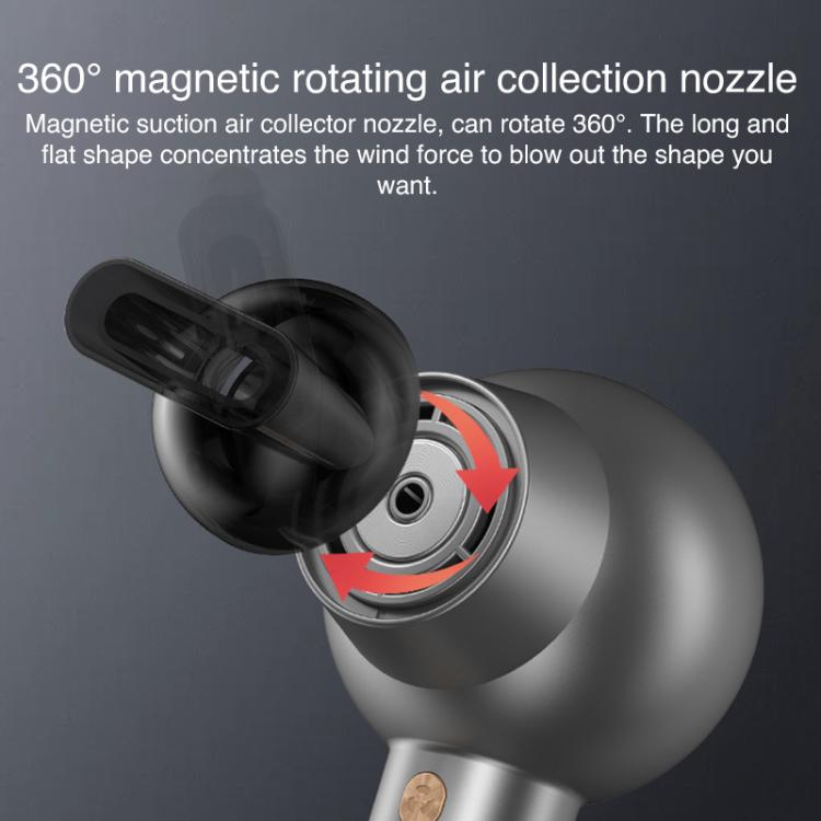 WG-F01 LED Digital Display Smart Frequency Conversion Negative Ion High Speed Hair Dryer, UK Plug(Gray) by bashfashion