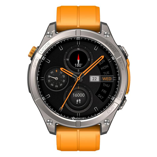 Zeblaze Stratos 4 Rugged Outdoor GPS Smart Watch 1.43 inch Screen 5 ATM & IP69K(Orange) by Zeblaze
