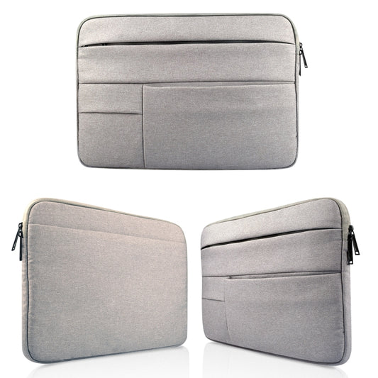 Universal Multiple Pockets Wearable Oxford Cloth Soft Portable Leisurely Laptop Tablet Bag, For 14 inch and Below Macbook, Samsung, Lenovo, Sony, DELL Alienware, CHUWI, ASUS, HP(Grey) by bashfashion