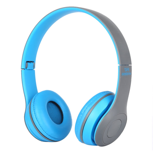 P47 Foldable Wireless Bluetooth Headphone with 3.5mm Audio Jack, Support MP3 / Call(Blue) by bashfashion