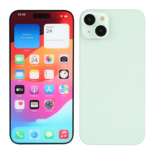 For iPhone 15 Plus Color Screen Non-Working Fake Dummy Display Model (Green) by bashfashion