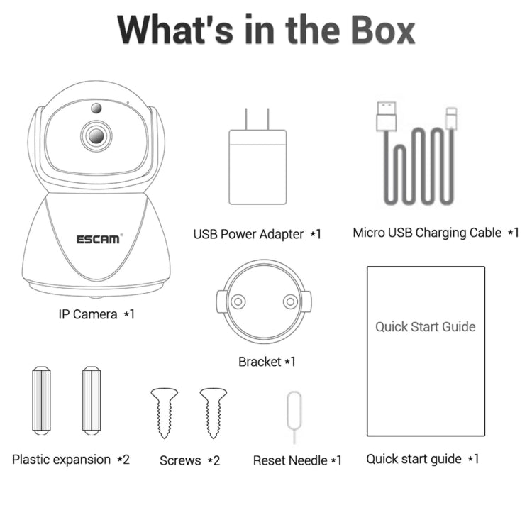 ESCAM PT201 HD 1080P Dual-band WiFi IP Camera, Support Night Vision / Motion Detection / Auto Tracking / TF Card / Two-way Audio, UK Plug by ESCAM