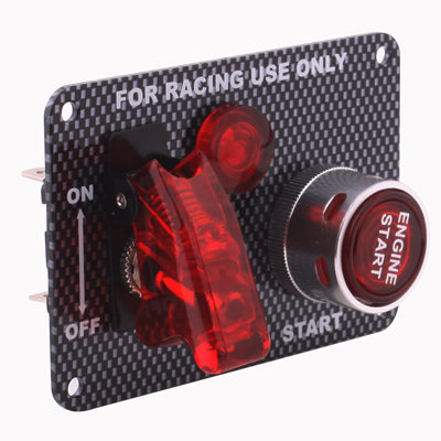 Carbon Fiber Flip-up Start Ignition Switch Panel and Accessories for Racing Sport (DC 12V) by bashfashion