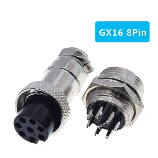 DIY 16mm 8-Pin GX16 Aviation Plug Socket Connector (5 Pcs in One Package, the Price is for 5 Pcs)(Silver) by bashfashion