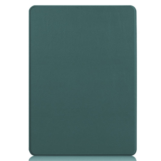 For Microsoft Surface Pro 9 JUNSUNMAY Custer Solid Color 3-Fold Stand Leather Tablet Case(Dark Green) by JUNSUNMAY