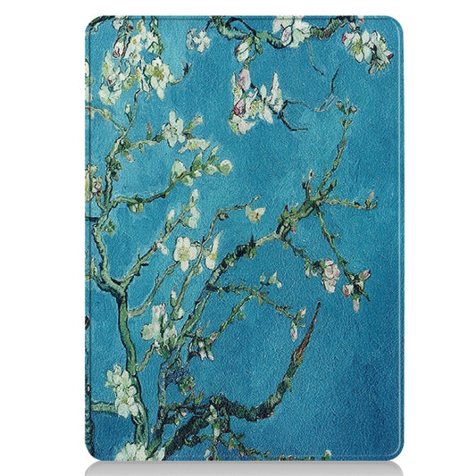 For Microsoft Surface Pro 9 / 10 / 11 JUNSUNMAY Custer Painted 3-Fold Stand Leather Tablet Case(Apricot Flower) by JUNSUNMAY