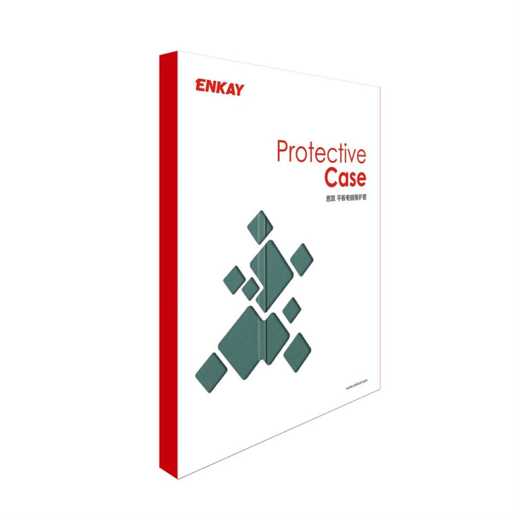 For Samsung Galaxy Tab S9 FE ENKAY Tri-fold Custer Texture Leather Smart Tablet Case(Dark Green) by ENKAY