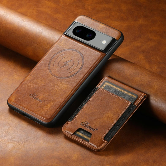 For Google Pixel 6 Suteni H17 Oil Eax Leather Detachable Wallet Phone Case(Brown) by Suteni