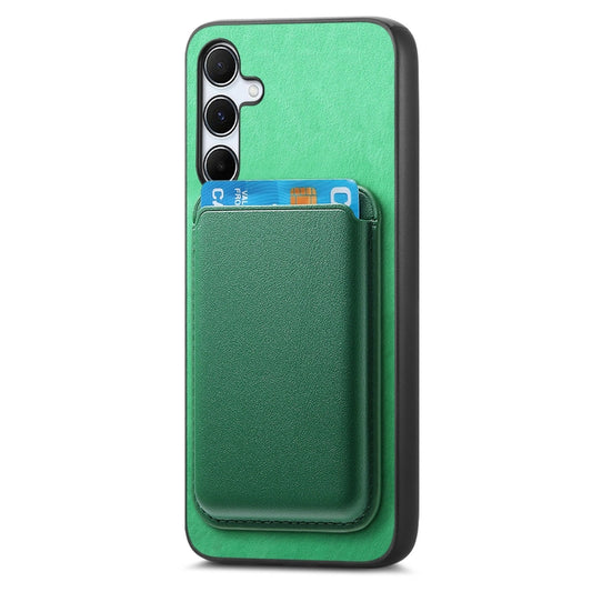 For Samsung Galaxy M34/F34 5G Retro Magsafe Card Bag PU Back Cover Phone Case(Green) by bashfashion