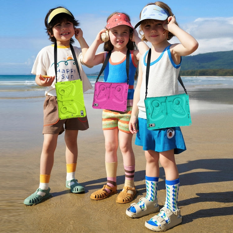 For Samsung Galaxy Tab A7 T500 10.4 Butterfly Bracket EVA Shockproof Tablet Case(Grass Green) by bashfashion