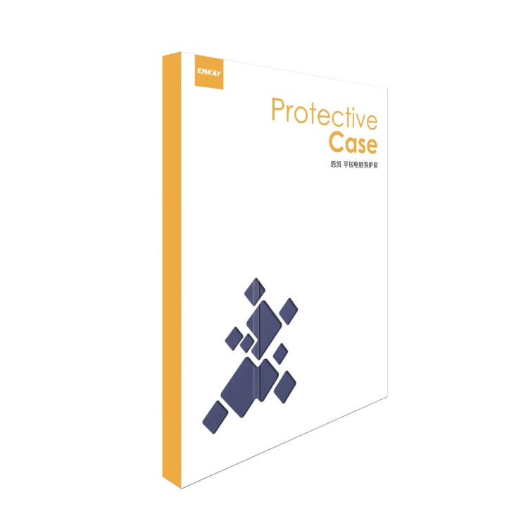 For Samsung Galaxy Tab S10+ / S9+ / S9 FE+ ENKAY Tri-fold Custer Texture TPU Leather Smart Tablet Case with Pen Slot(Dark Blue) by ENKAY