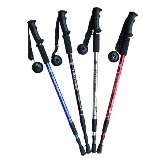 JUNGLELEOPARD 3-Section Straight Handle Aluminum Trekking Pole Multifunctional Walking Hand Crutches, Length: 66-135cm(Blue) by JUNGLELEOPARD