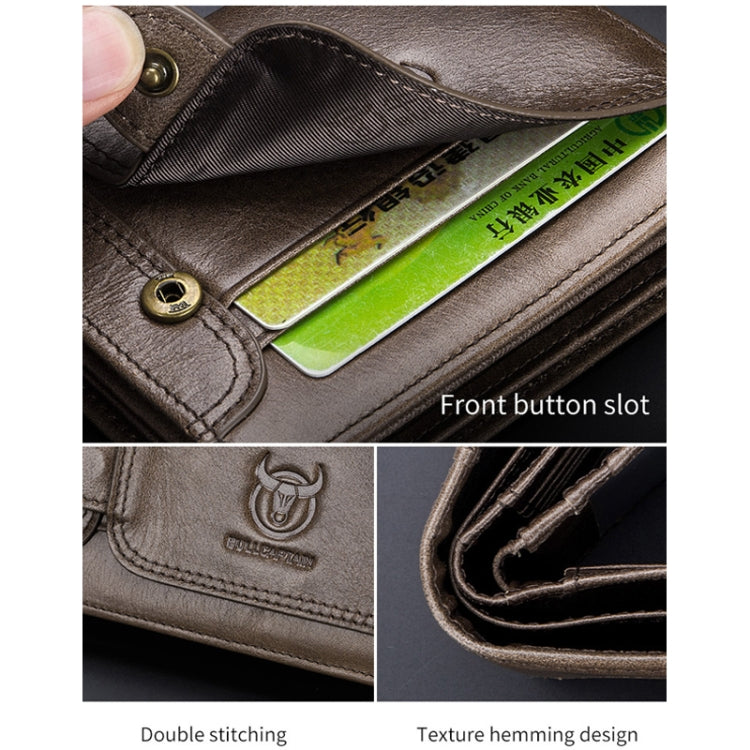 BULL CAPTAIN 037 First-Layer Cowhide Men Leather Wallet Driver License Coin Purse(Yellow Brown) by BULL CAPTAIN