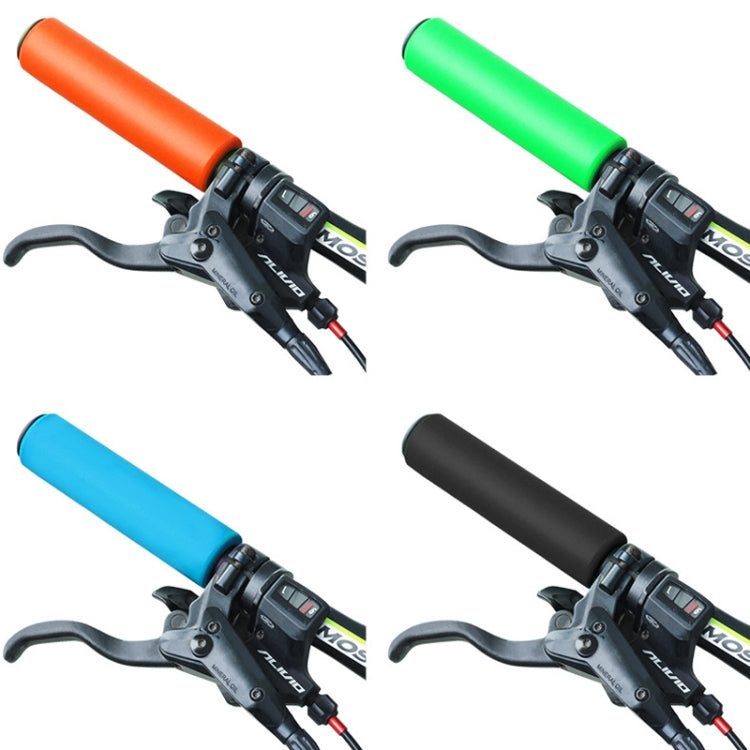 4 Pairs Mountain Folding Bicycle Silicone Foaming Sponge Handle Cover Rubber Shock Absorbing Anti-Slip Handle Set(Black) by bashfashion
