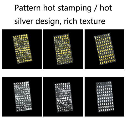 10 Sets Hand Account Alphanumeric Sticker Diary Plan DIY Sticker Set(Bronze Physical Letter) by bashfashion