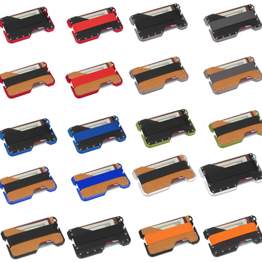 JK02 Metal Card Holder RFID Anti-Theft Leather Wallet EDC Multifunctional Stainless Steel Aluminum Alloy Card Holder(Gray+ Black + Gray) by bashfashion