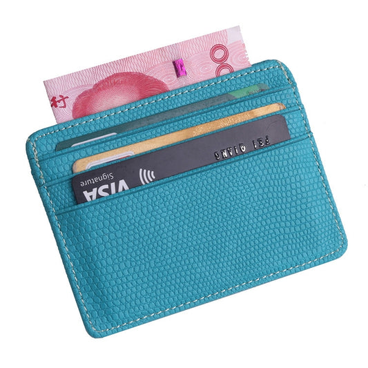 KT1002 RFID Function Lizard Pattern Bank Card Holder PU Business Card Case(Sky Blue) by bashfashion