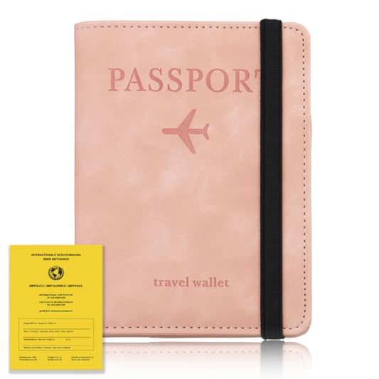 RFID Travel Passport Card Bag Elastic Band Protective Case(Pink) by bashfashion